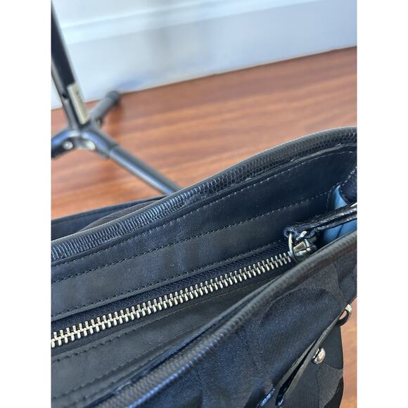 Y2K Coach Signature Snake Embossed/Canvas Shoulder Bag SilverHardware 16408 Read - Picture 15 of 16